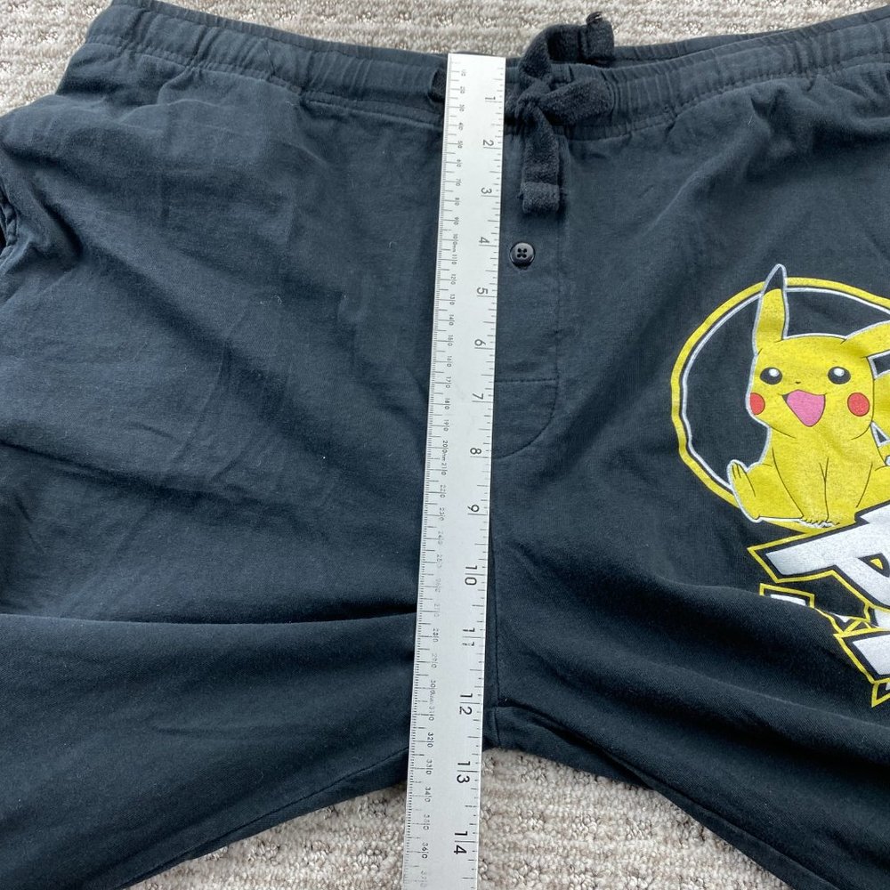 Pokémon Pikachu Pants Men Large L Black Pajama Sleep Lounge Wear Casual Mens - Picture 11 of 14